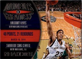 2014-15 Hoops - Moments of Greatness #7 Anthony Davis Front
