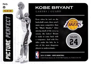 2014-15 Hoops - Picture Perfect #8 Kobe Bryant Back