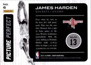 2014-15 Hoops - Picture Perfect #6 James Harden Back