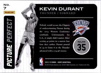 2014-15 Hoops - Picture Perfect #7 Kevin Durant Back