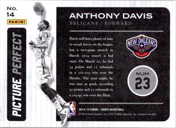 2014-15 Hoops - Picture Perfect #14 Anthony Davis Back