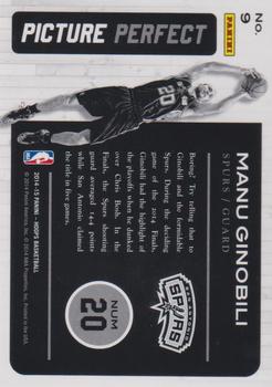 2014-15 Hoops - Picture Perfect Artist's Proof #9 Manu Ginobili Back