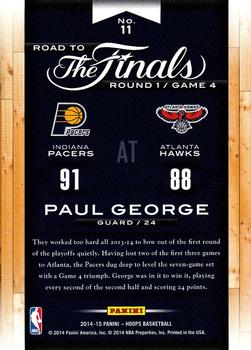 2014-15 Hoops - Road to the Finals #11 Paul George Back