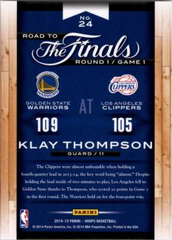 2014-15 Hoops - Road to the Finals #24 Klay Thompson Back
