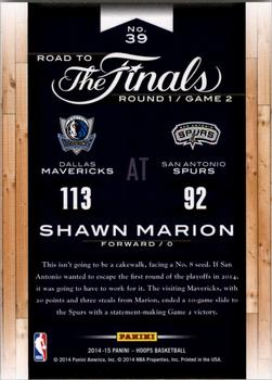 2014-15 Hoops - Road to the Finals #39 Shawn Marion Back