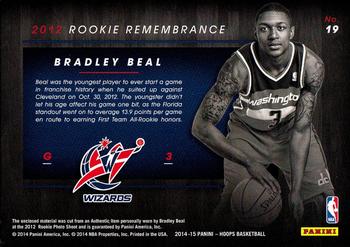 2014-15 Hoops - Rookie Remembrance #19 Bradley Beal Back