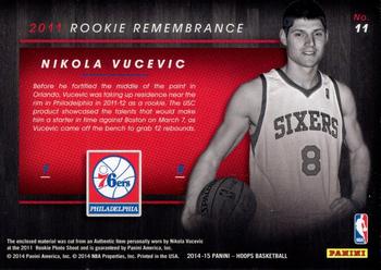 2014-15 Hoops - Rookie Remembrance #11 Nikola Vucevic Back