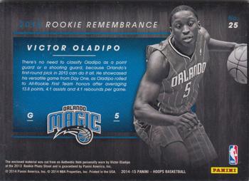 2014-15 Hoops - Rookie Remembrance #25 Victor Oladipo Back