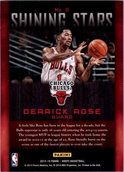 2014-15 Hoops - Shining Stars #6 Derrick Rose Back