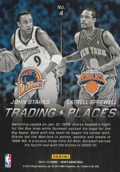 2014-15 Hoops - Trading Places #4 John Starks / Latrell Sprewell Back