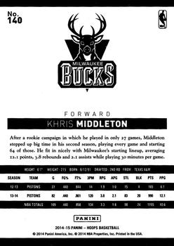 2014-15 Hoops - Gold #140 Khris Middleton Back