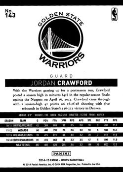 2014-15 Hoops - Gold #143 Jordan Crawford Back