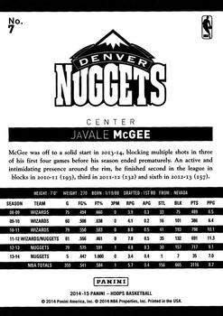 2014-15 Hoops - Gold #7 JaVale McGee Back