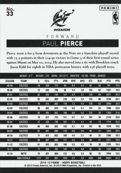 2014-15 Hoops - Gold #33 Paul Pierce Back