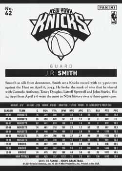2014-15 Hoops - Gold #42 J.R. Smith Back