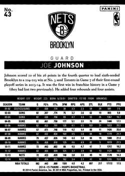 2014-15 Hoops - Gold #43 Joe Johnson Back