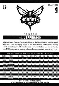 2014-15 Hoops - Gold #73 Al Jefferson Back