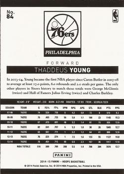 2014-15 Hoops - Gold #84 Thaddeus Young Back