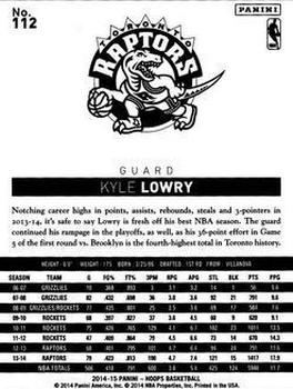 2014-15 Hoops - Gold #112 Kyle Lowry Back