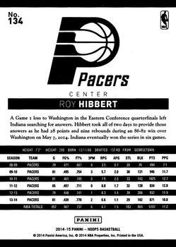 2014-15 Hoops - Gold #134 Roy Hibbert Back