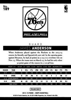 2014-15 Hoops - Gold #189 James Anderson Back
