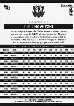 2014-15 Hoops - Gold #192 Dirk Nowitzki Back