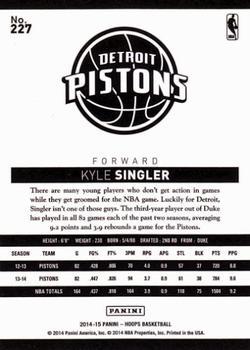 2014-15 Hoops - Gold #227 Kyle Singler Back
