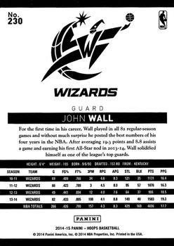 2014-15 Hoops - Gold #230 John Wall Back