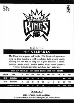 2014-15 Hoops - Gold #268 Nik Stauskas Back