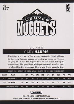 2014-15 Hoops - Gold #277 Gary Harris Back