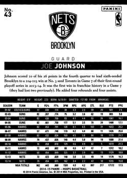 2014-15 Hoops - Green #43 Joe Johnson Back