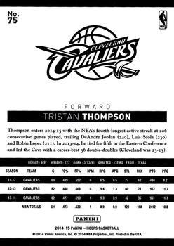 2014-15 Hoops - Green #75 Tristan Thompson Back