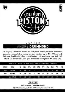 2014-15 Hoops - Green #97 Andre Drummond Back