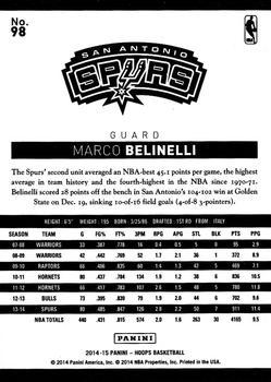 2014-15 Hoops - Green #98 Marco Belinelli Back