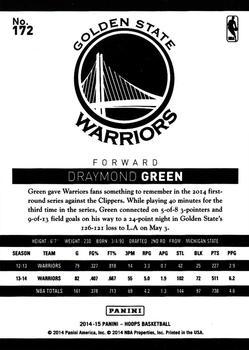 2014-15 Hoops - Green #172 Draymond Green Back