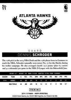 2014-15 Hoops - Silver #11 Dennis Schroder Back