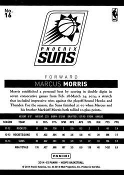 2014-15 Hoops - Silver #16 Marcus Morris Back