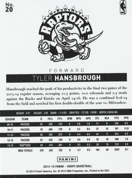 2014-15 Hoops - Silver #20 Tyler Hansbrough Back