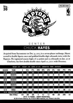 2014-15 Hoops - Silver #30 Chuck Hayes Back