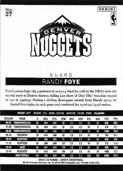 2014-15 Hoops - Silver #37 Randy Foye Back