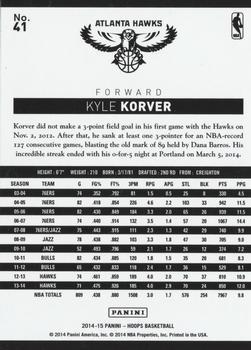 2014-15 Hoops - Silver #41 Kyle Korver Back