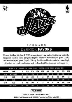 2014-15 Hoops - Silver #70 Derrick Favors Back