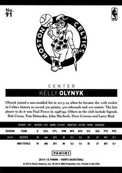 2014-15 Hoops - Silver #91 Kelly Olynyk Back