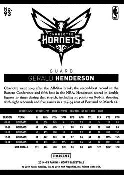 2014-15 Hoops - Silver #93 Gerald Henderson Back
