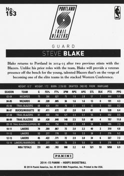 2014-15 Hoops - Silver #153 Steve Blake Back