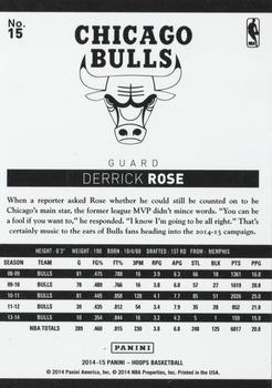 2014-15 Hoops - Artist's Proof #15 Derrick Rose Back