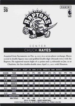 2014-15 Hoops - Artist's Proof #30 Chuck Hayes Back