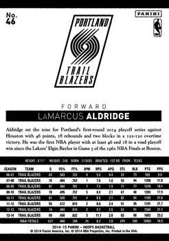 2014-15 Hoops - Artist's Proof #46 LaMarcus Aldridge Back