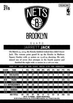 2014-15 Hoops - Artist's Proof #215 Jarrett Jack Back