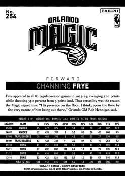 2014-15 Hoops - Artist's Proof Black #254 Channing Frye Back